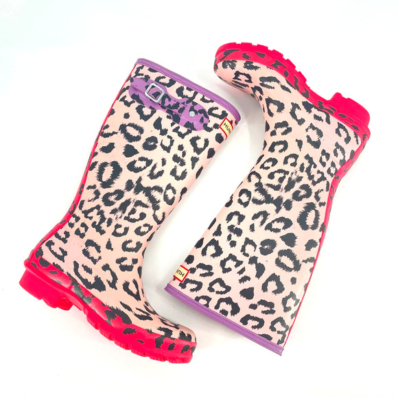 Hunter Shoes Hunter Girls Original Leopard Print Rainboots Youth